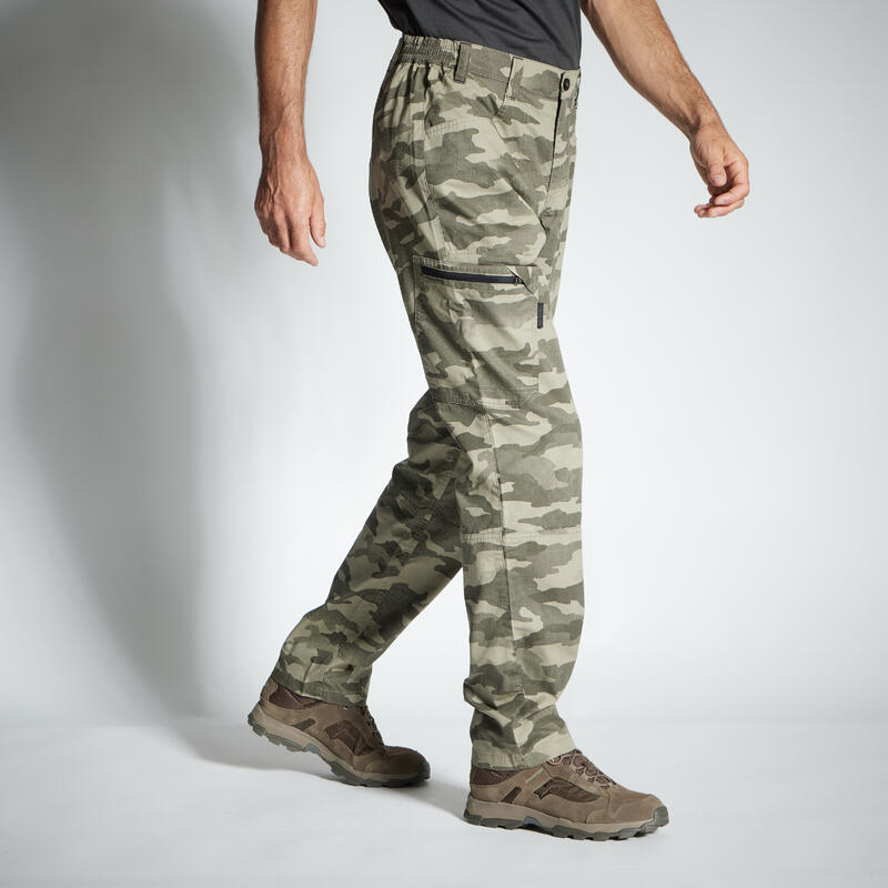 Pantalon Ușor 100 Camo Verde Bărbați 