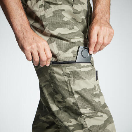 PANTALON LEGER 100 CAMO HALFTONE VERT