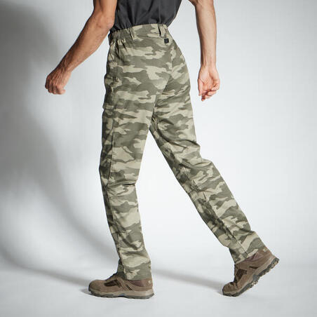 PANTALON LEGER 100 CAMO HALFTONE VERT