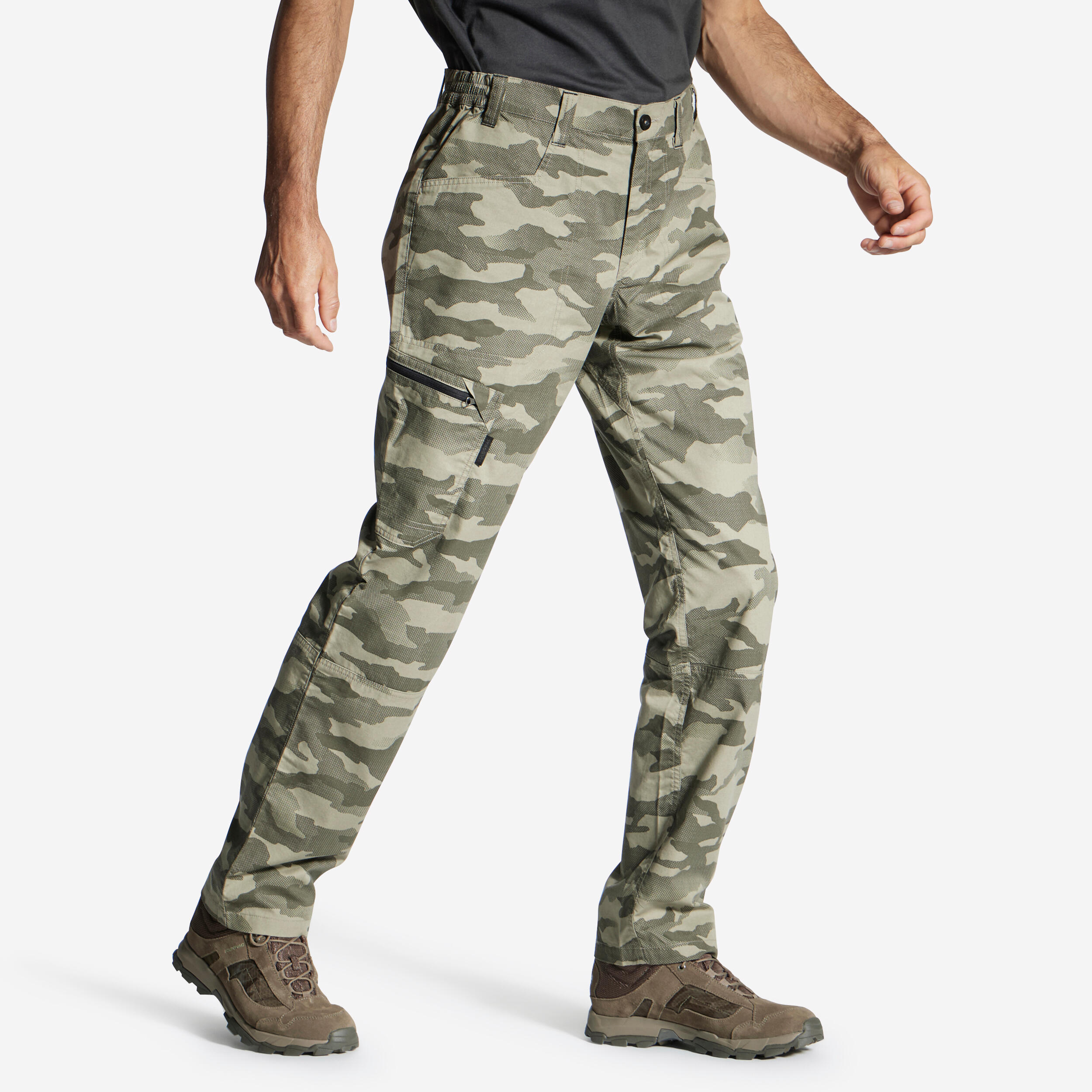 PANTALON LEGER 100 CAMO HALFTONE VERT Maroc achat en ligne