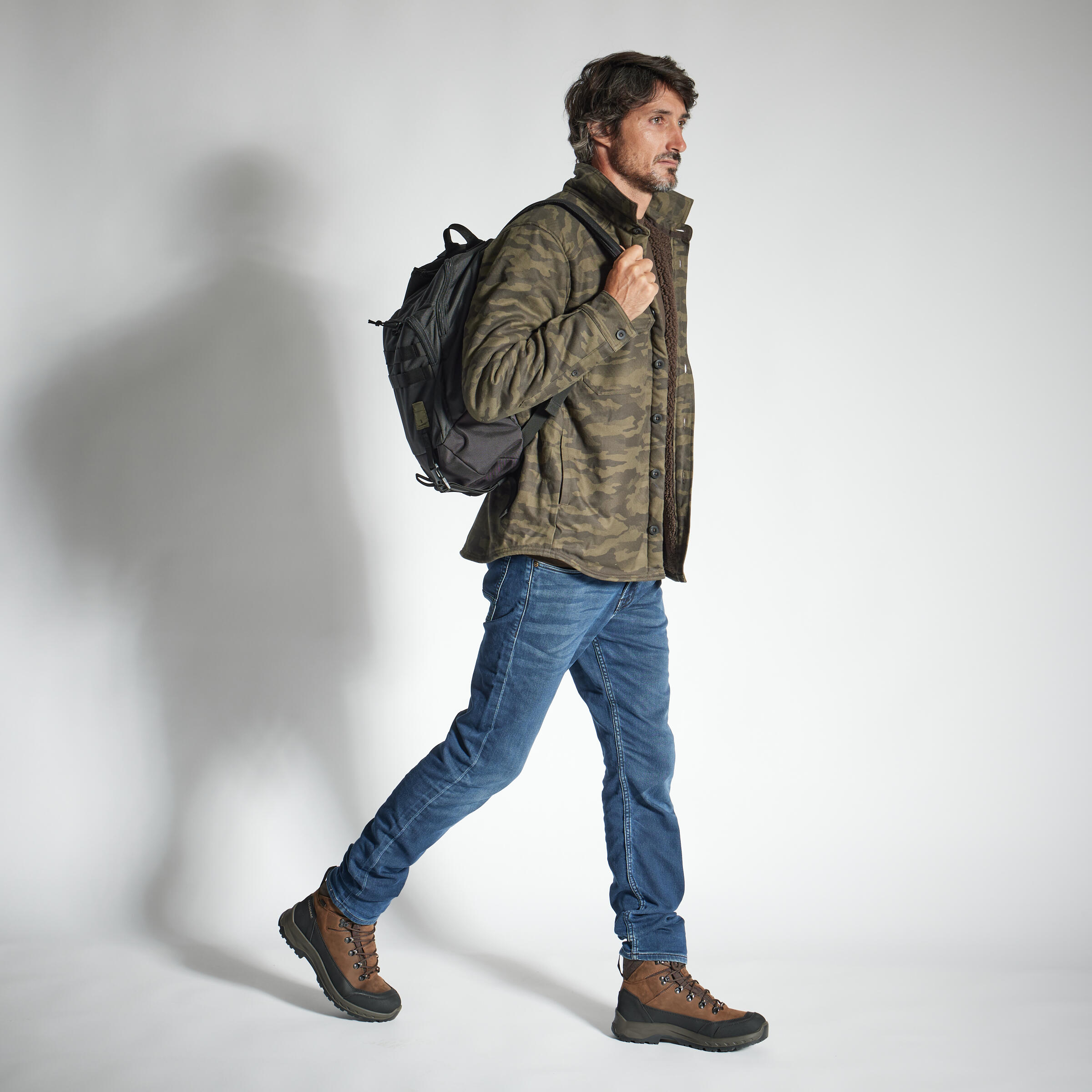 Overshirt Sherpa Jacket - 500 Camo - SOLOGNAC