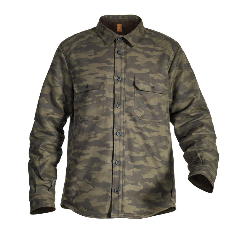 Chaqueta sobrecamisa canadiense 500 franela Solognac Adulto camuflaje