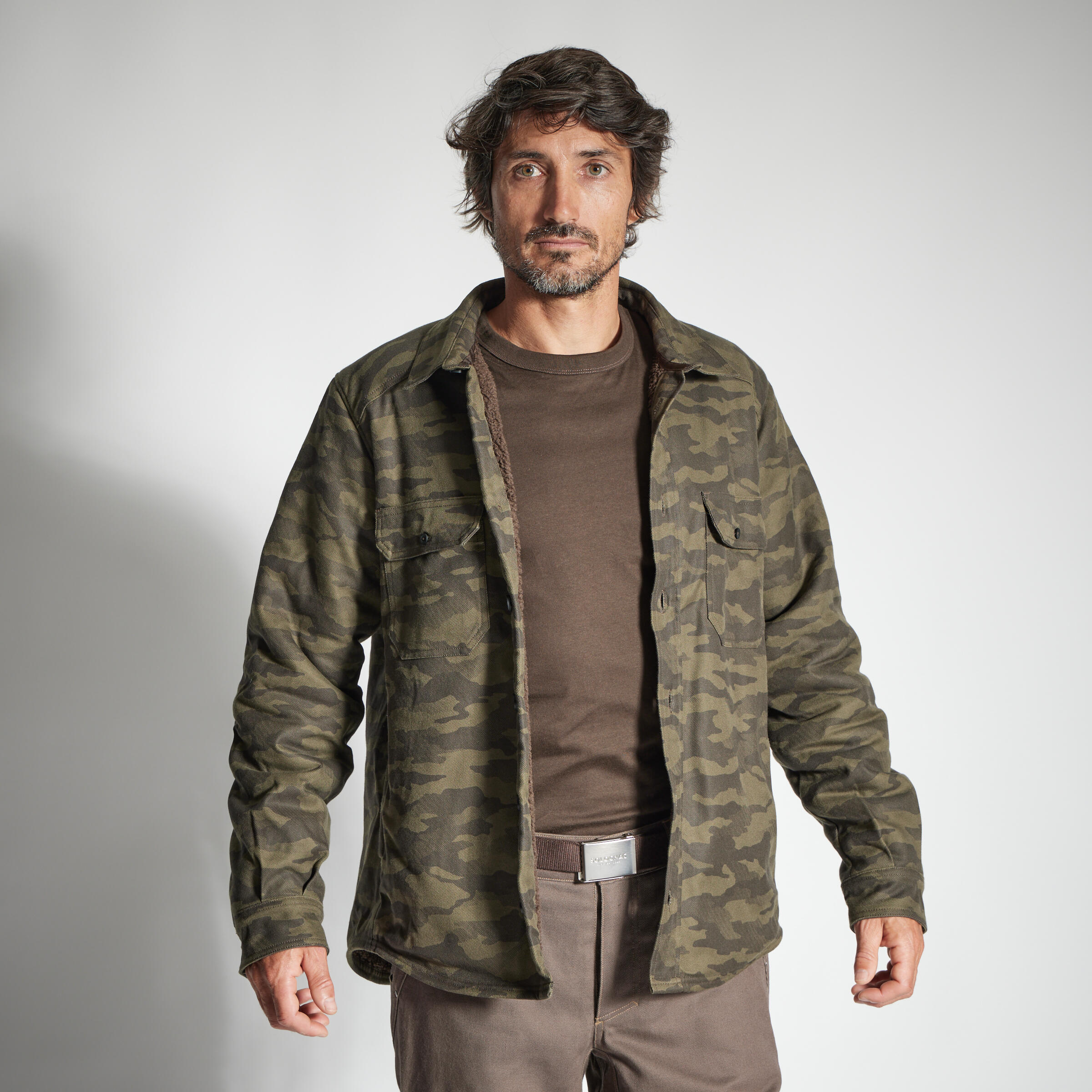Overshirt Sherpa Jacket - 500 Camo - SOLOGNAC