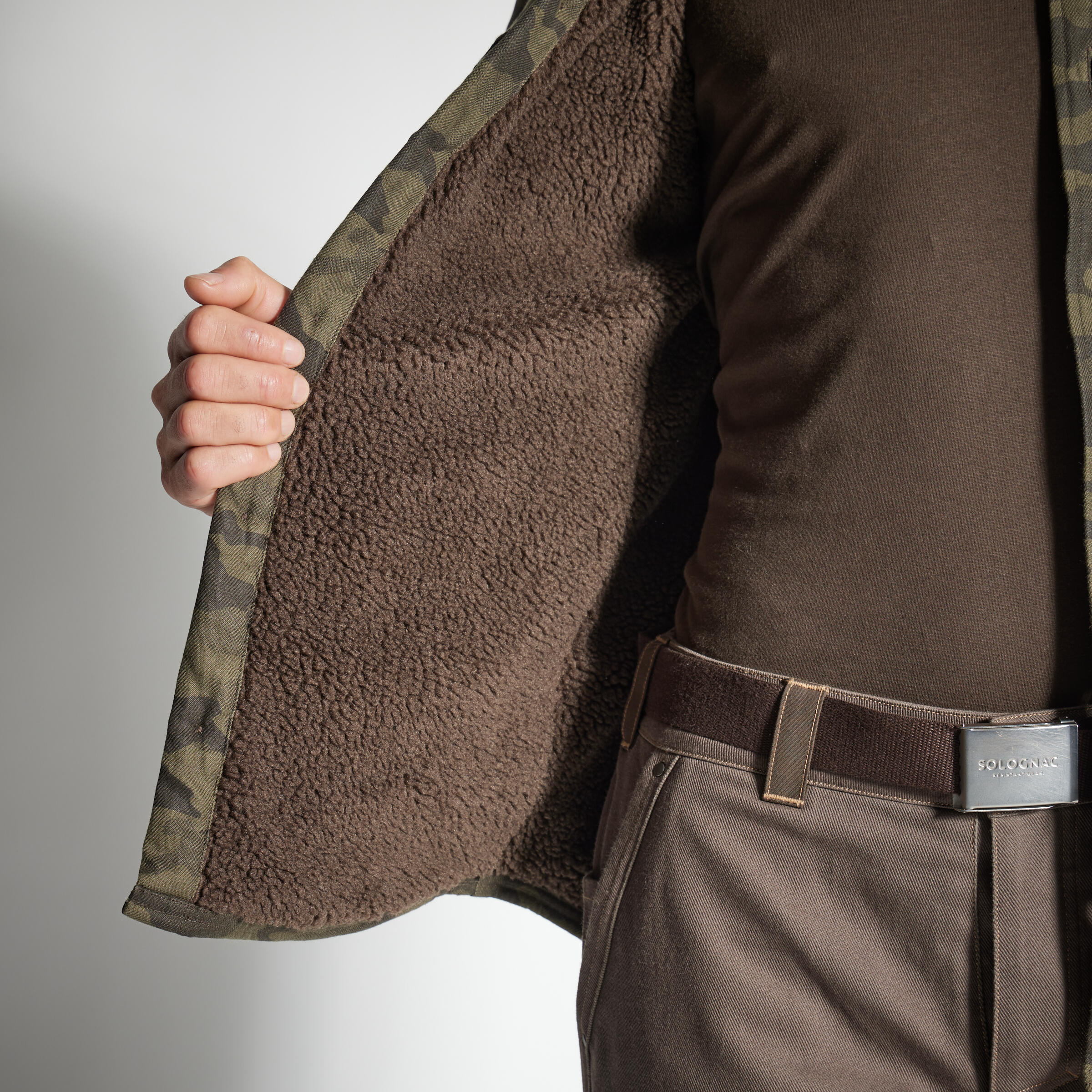 Overshirt Sherpa Jacket - 500 Camo - SOLOGNAC