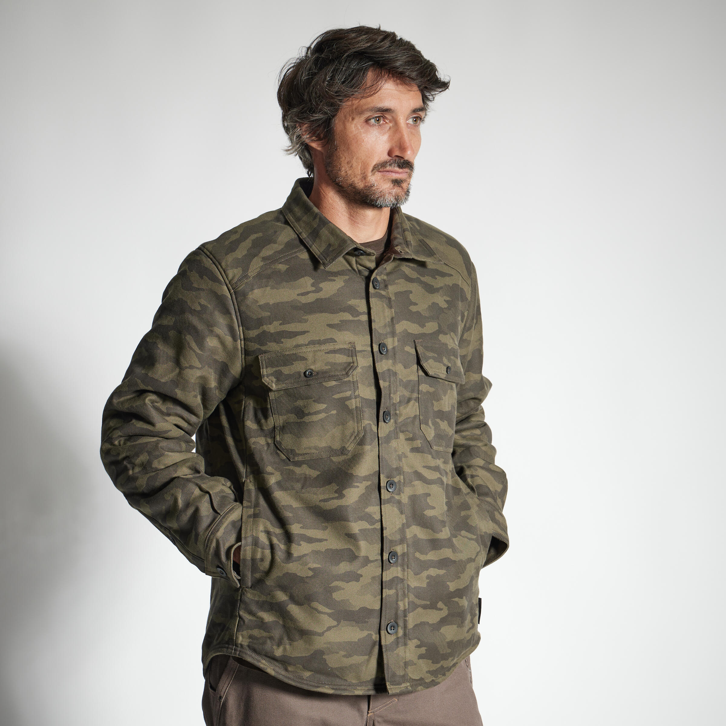 Overshirt Sherpa Jacket - 500 Camo - SOLOGNAC