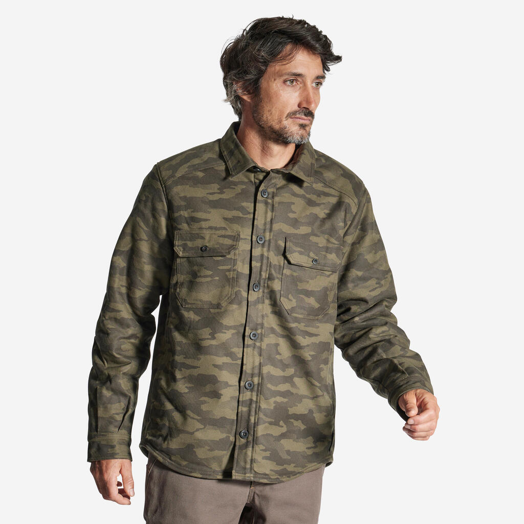 Outdoorhemd 500 Flanell Camouflage 