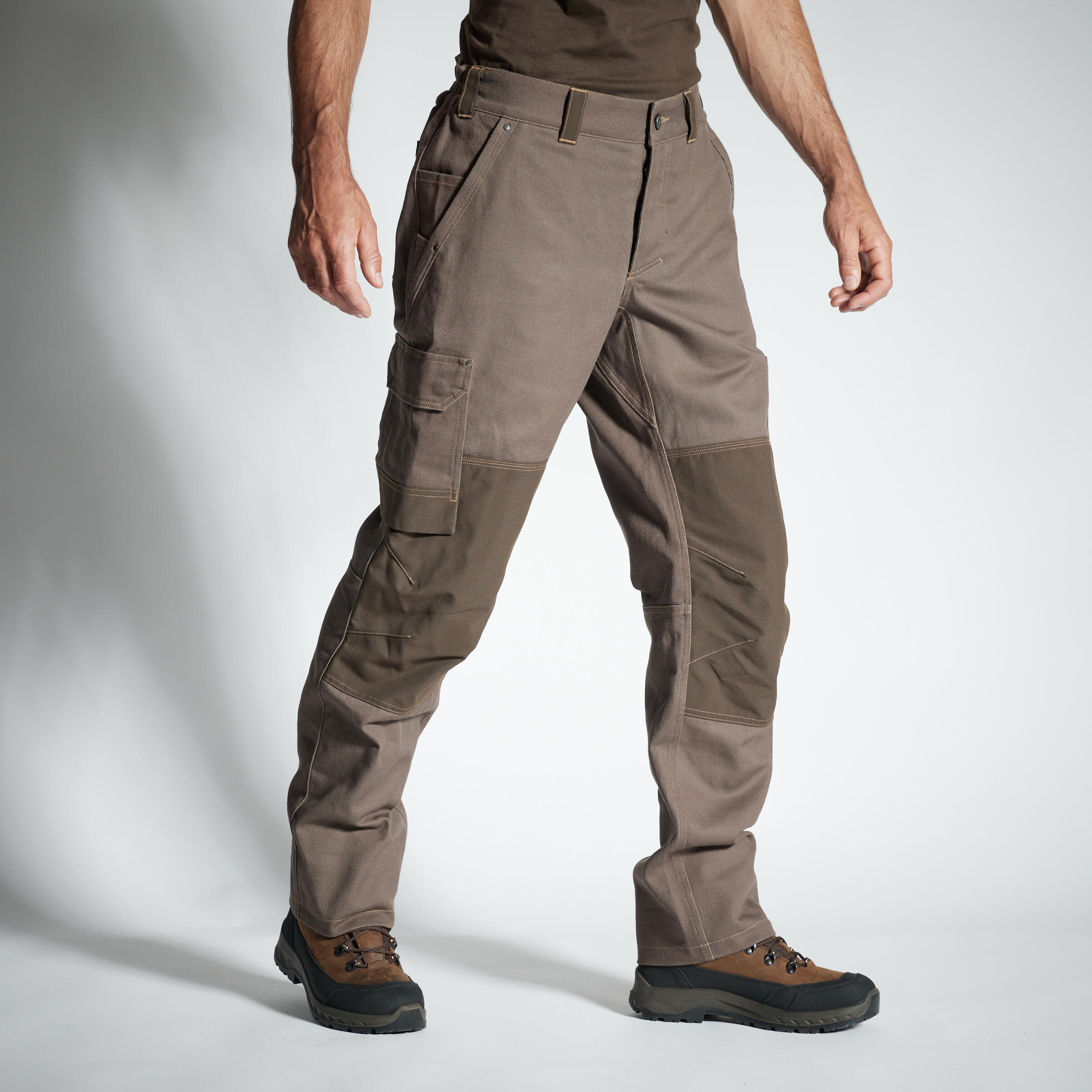Pantalon 500 Călduros Rezistent Maro Bărbați La Oferta Online decathlon imagine La Oferta Online
