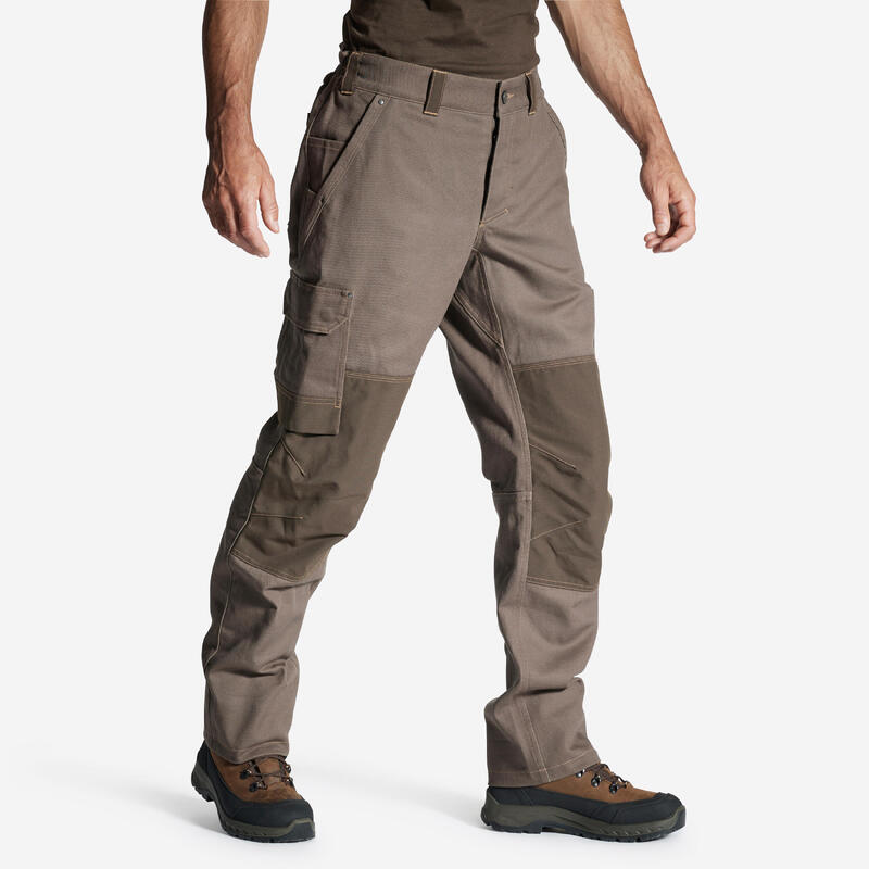 Pantalón De Caza Hombre Solognac 500 Worker Marrón Cálido Algodón  Resistente, pantalon caza