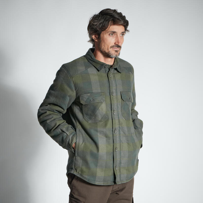 VESTE MOUTONNÉE TYPE SURCHEMISE 500 VERTE