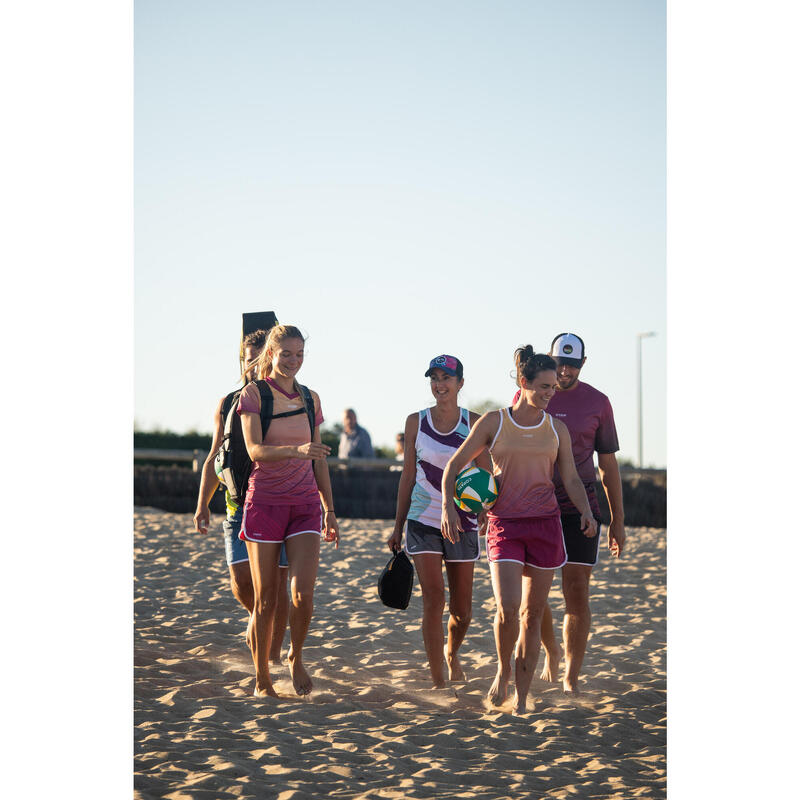 Damen/Herren Beachvolleyball Cap - BVC500 neonblau/rosa