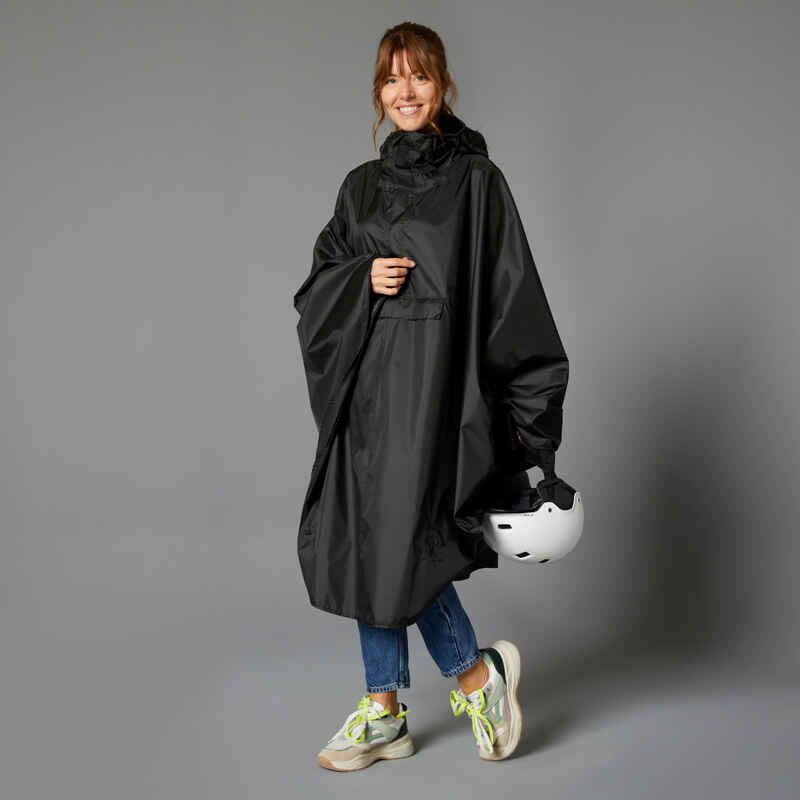  Aliuciku Poncho de lluvia para mujer, chaqueta de lluvia larga  con capucha impermeable para senderismo y ciclismo (color caqui, tamaño:  talla única) : Ropa, Zapatos y Joyería