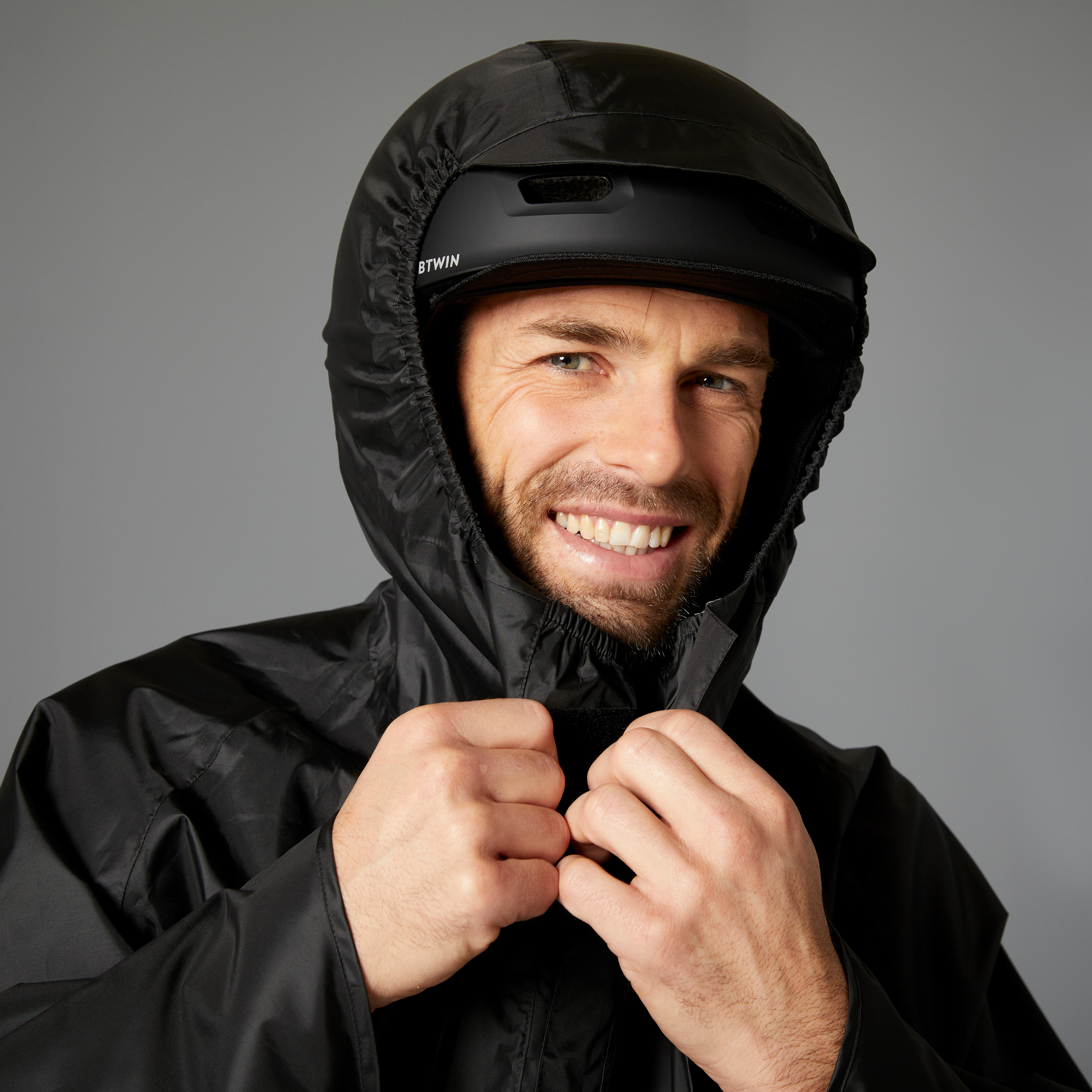 Poncho de pluie pour vélo de ville – 100 noir - BTWIN