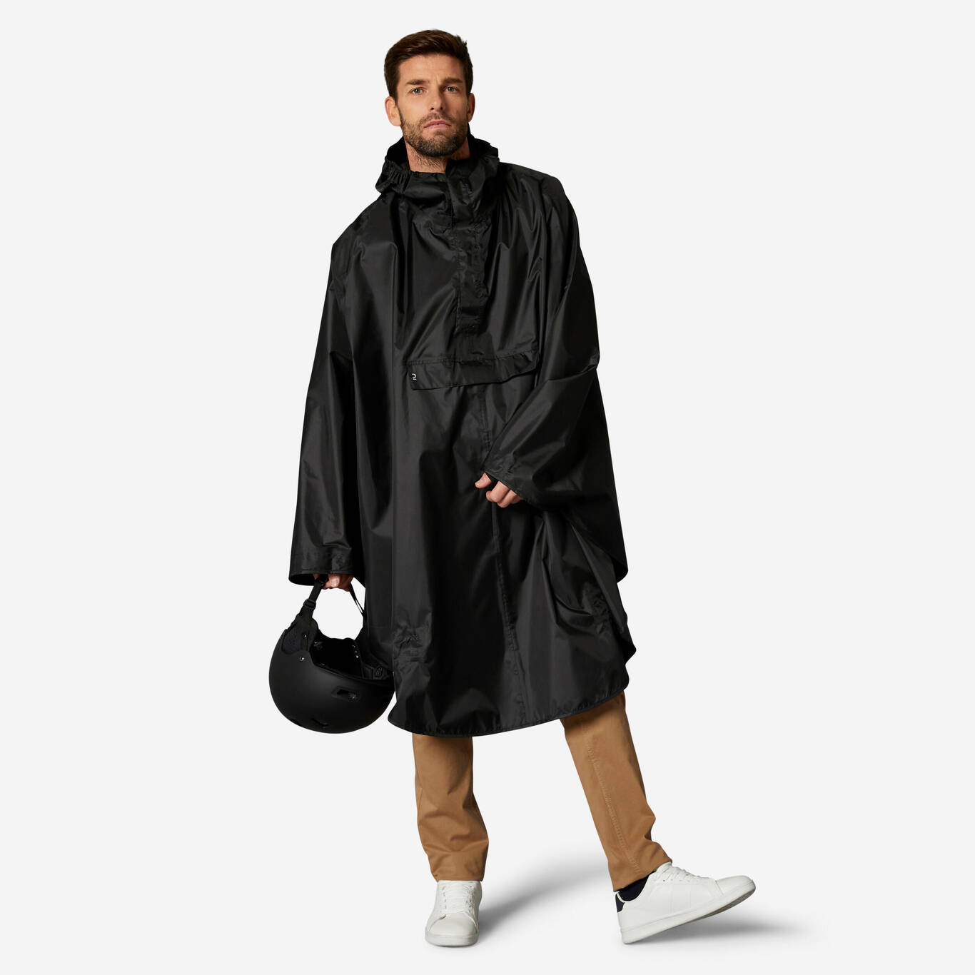 100 City Cycling Rain Poncho - Black