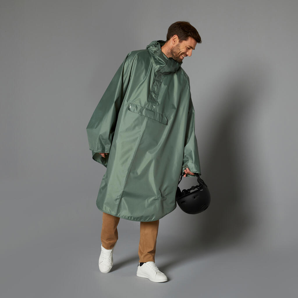 100 City Cycling Rain Poncho - Black