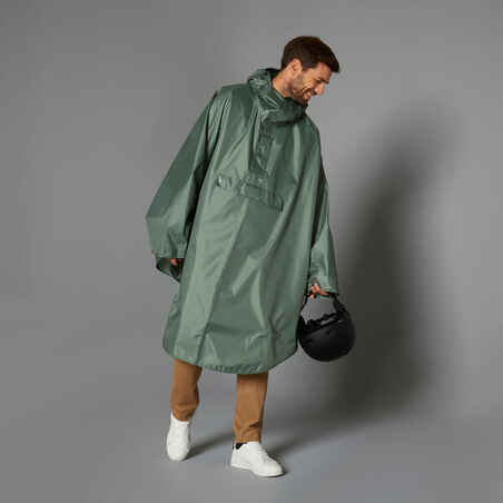 City Bike Rain Poncho 100 - Green