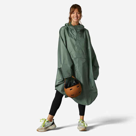 City Bike Rain Poncho 100 - Green