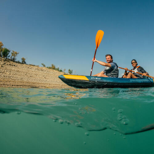 SUP-Board Stand Up Paddle aufblasbar Einsteiger kompakt 10` weiß/blau