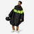Poncho pluie visibilite jour velo ville 120 noir jaune fluo