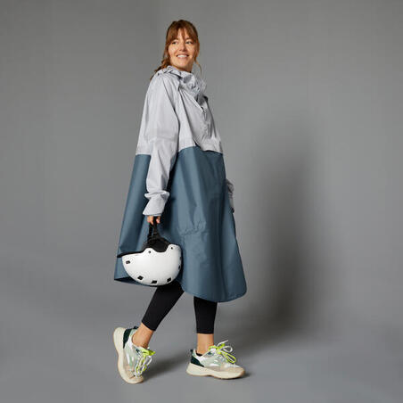 Пончо зі світловідбивними смугами 540 синій/сірий