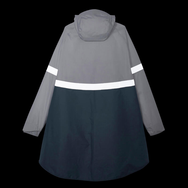 Poncho Ciclismo Urbano 540 Azul/Gris Visibilidad Noche Impermeable