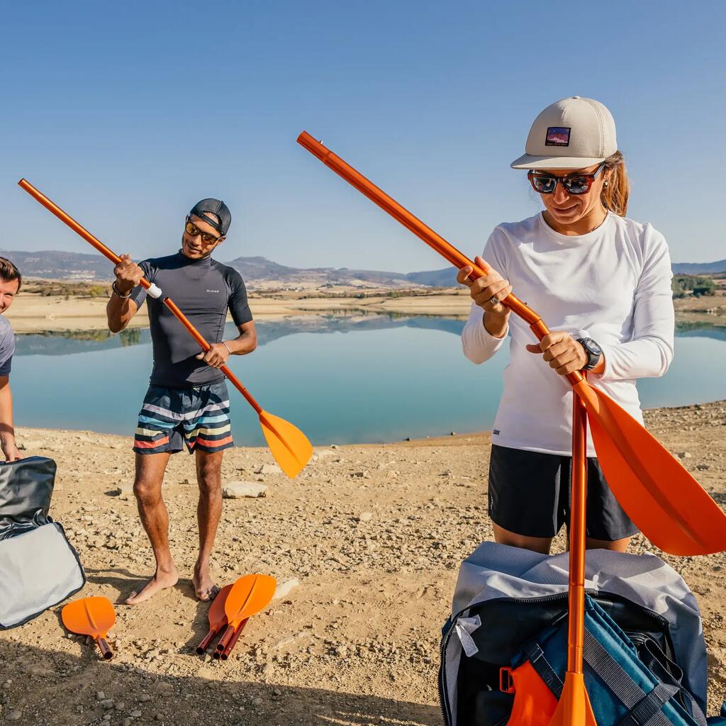 Paddel symmetrisch für Kajak/Packraft zerlegbar 4-teilig verstellbar 205‒215cm