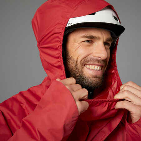 Night Visibility City Bike Rain Poncho 540 - Black/Red