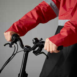 Night Visibility City Bike Rain Poncho 540 - Black/Red