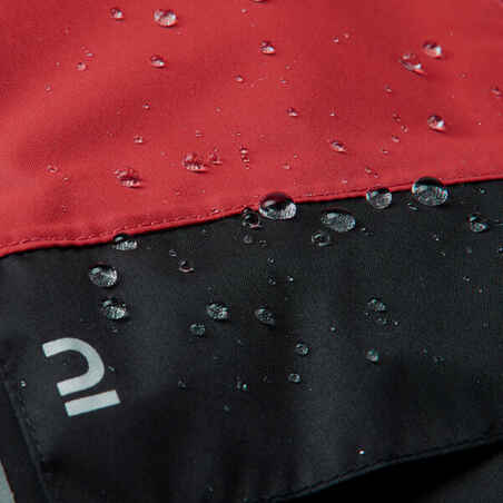 Night Visibility City Bike Rain Poncho 540 - Black/Red