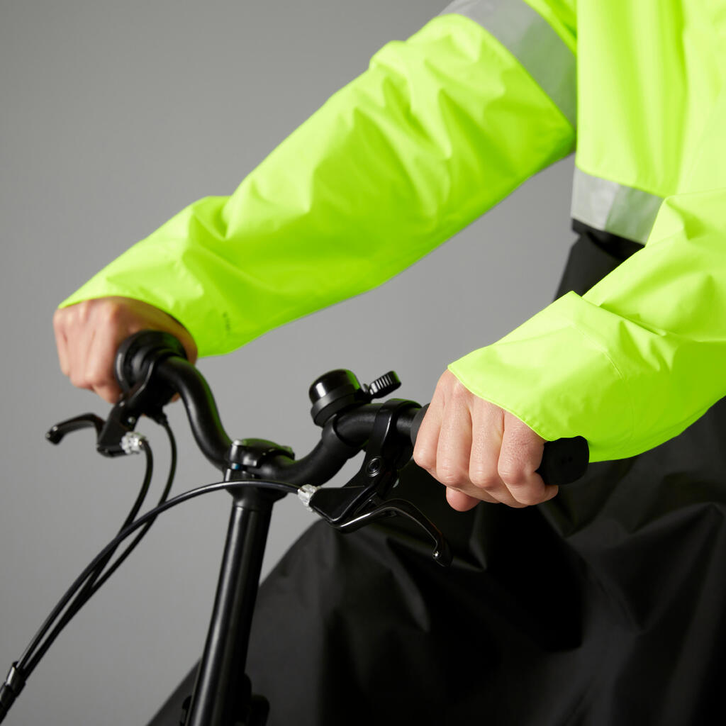 Daytime/Night-time Visibility Rain Poncho 560 - Black/Neon Yellow