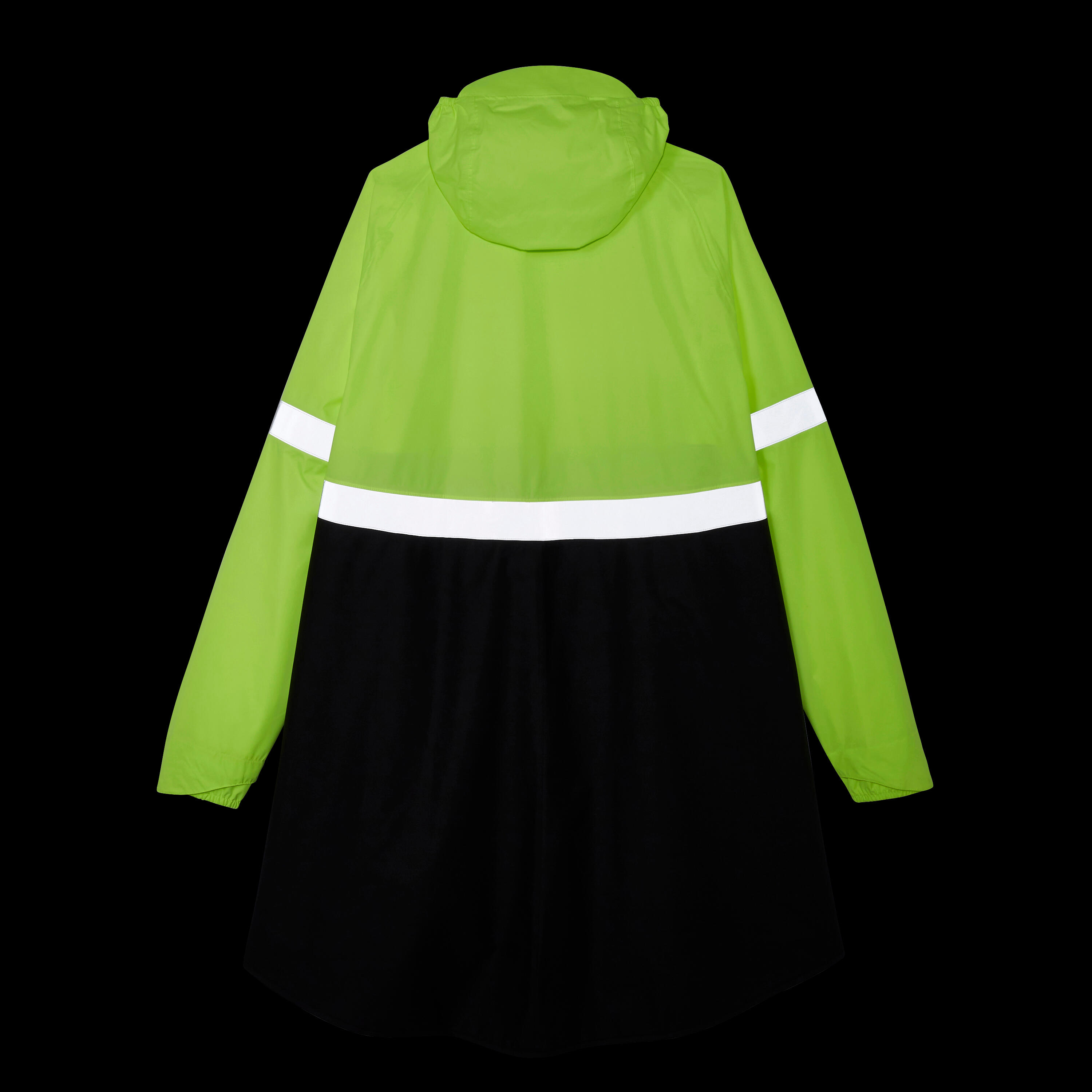 FIETSPONCHO 560 STAD ZICHTBAARHEID DAG EN NACHT ZWART/FLUOGEEL 14/16