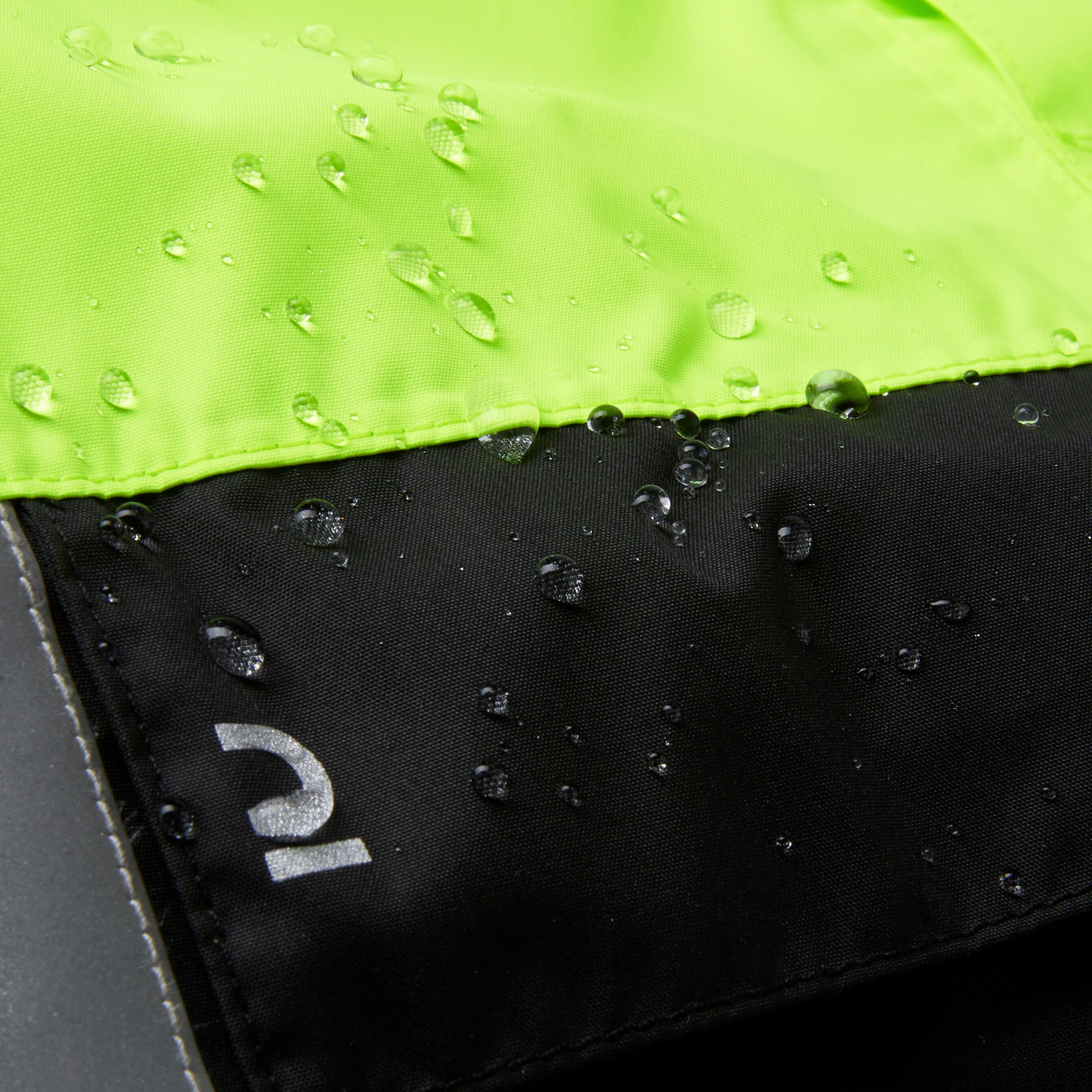 Daytime/Night-time Visibility Rain Poncho 560 - Black/Neon Yellow 8/14