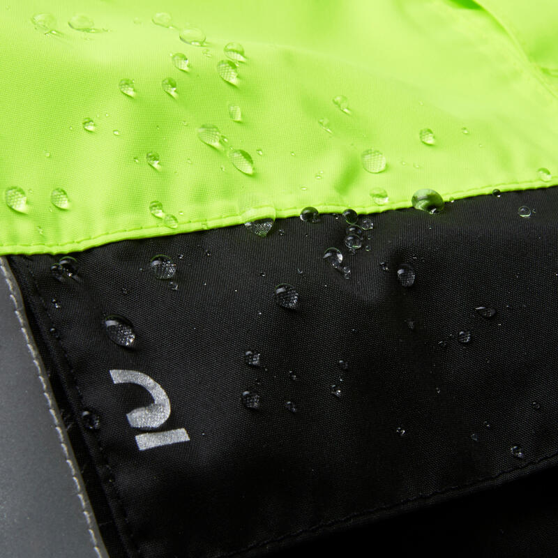 PONCHO PLUIE VISIBILITE JOUR NUIT 560 NOIR JAUNE FLUO