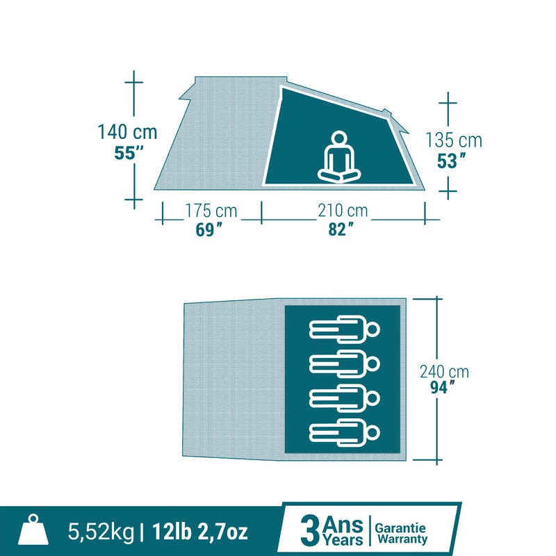 4 Man Tent - MH100 XXL