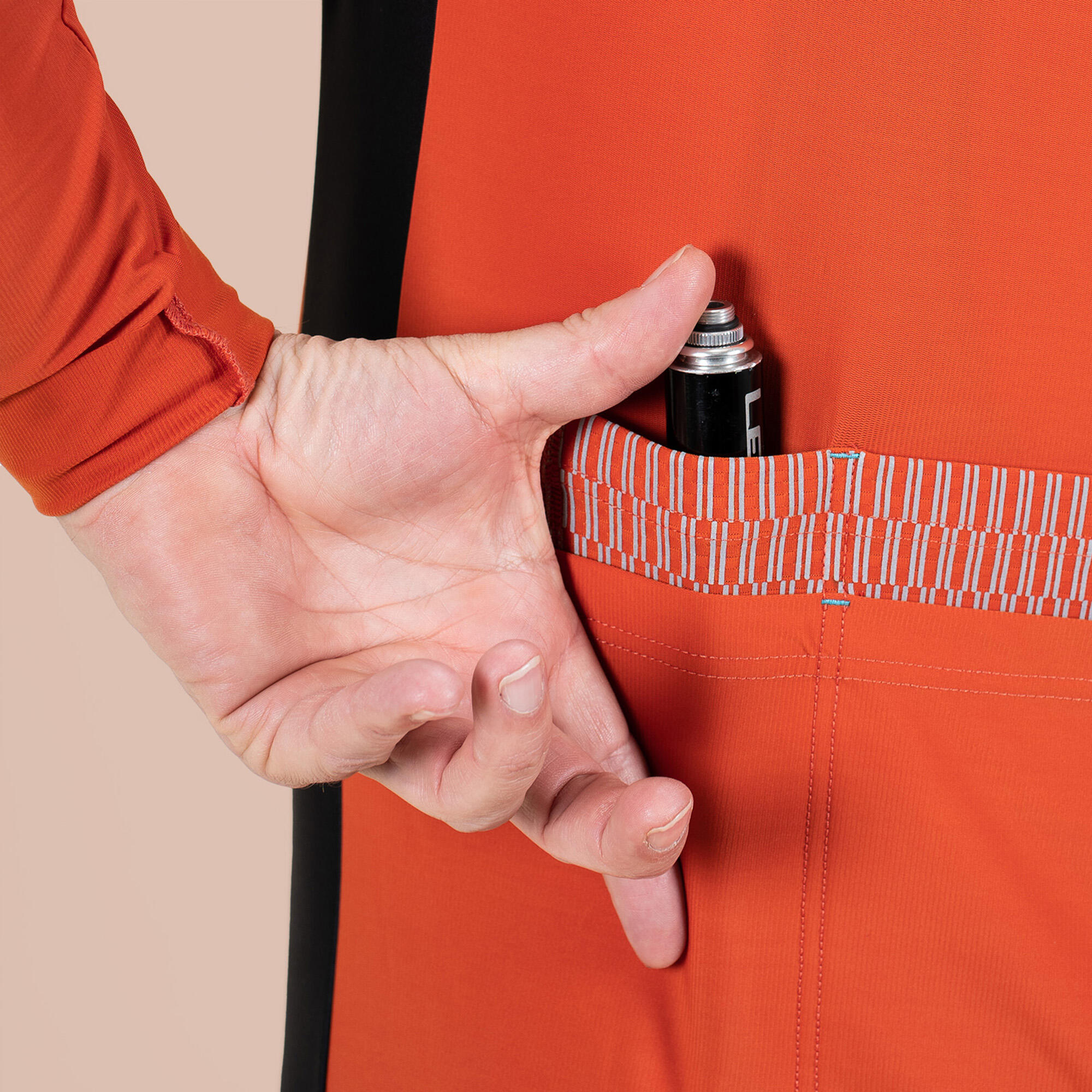 Winter fietsshirt met lange mouwen Uptempo oranjerood 5/5