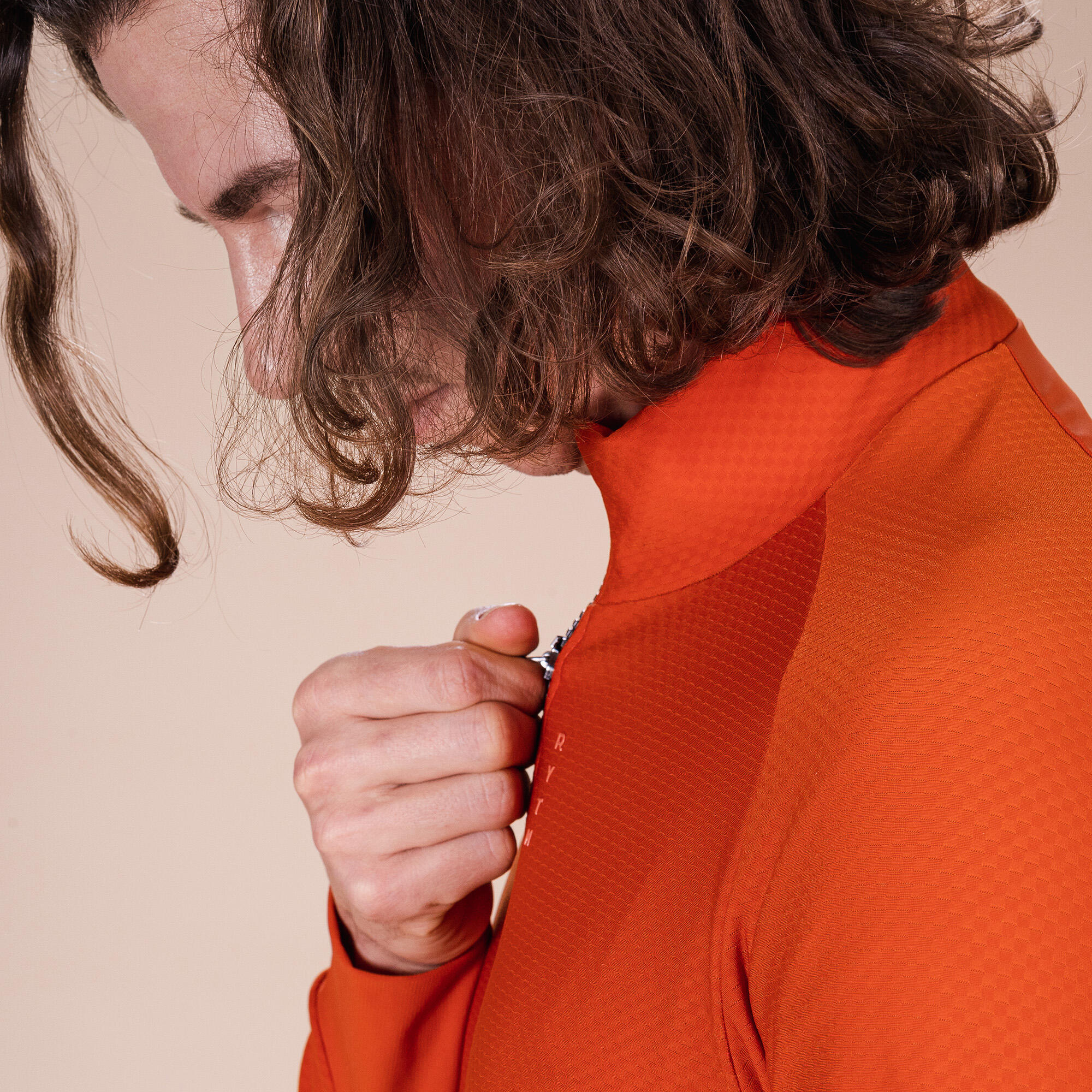 Winter fietsshirt met lange mouwen Uptempo oranjerood 4/5