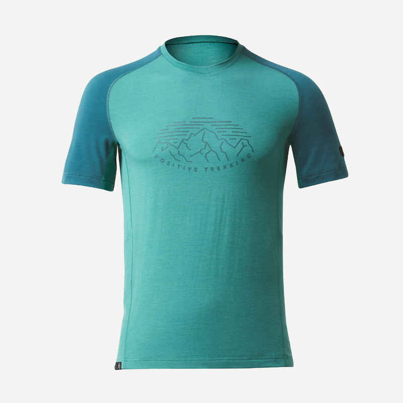 Men's Short-sleeved Merino Wool Trekking T-shirt - MT500 - Decathlon