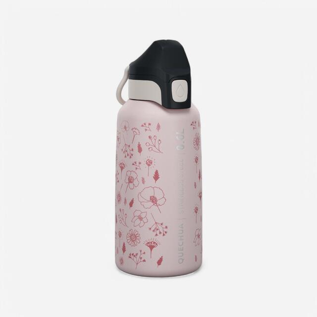 Trinkflasche Kinder Edelstahl mit Schnellverschluss Wandern - 500 0,6 l rosa 