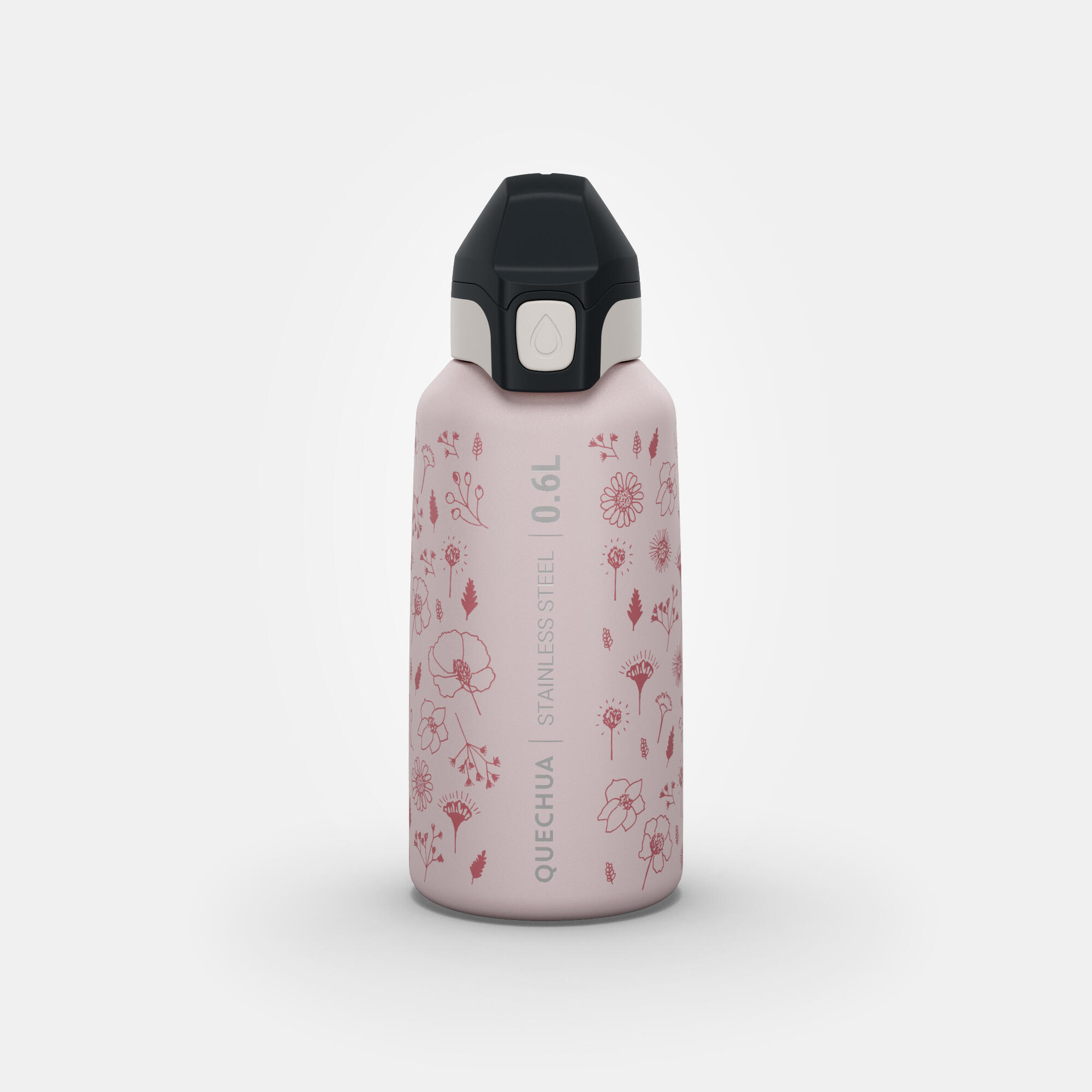 0.6 L kids’ stainless steel water flask 500 with instant stopper for hiking 8/9