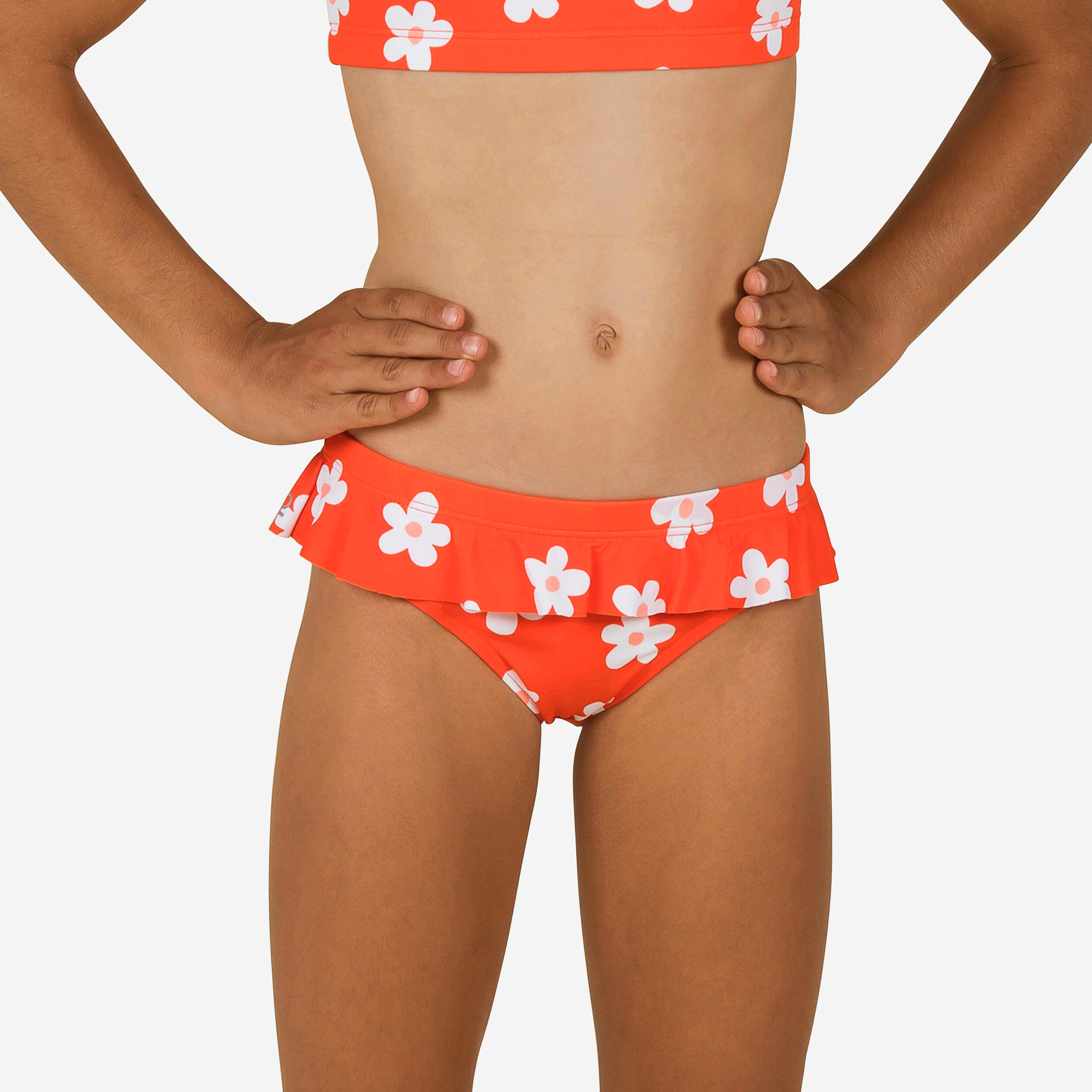 Girls' Swimming Swimsuit Bottoms Lila Marg Red 1/2