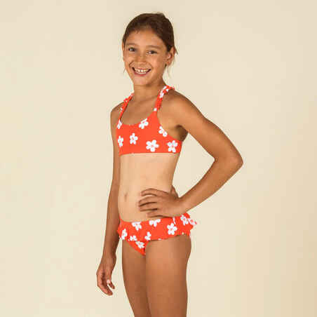 Girl's swimsuit top for two-piece swimsuit Lila Marg red