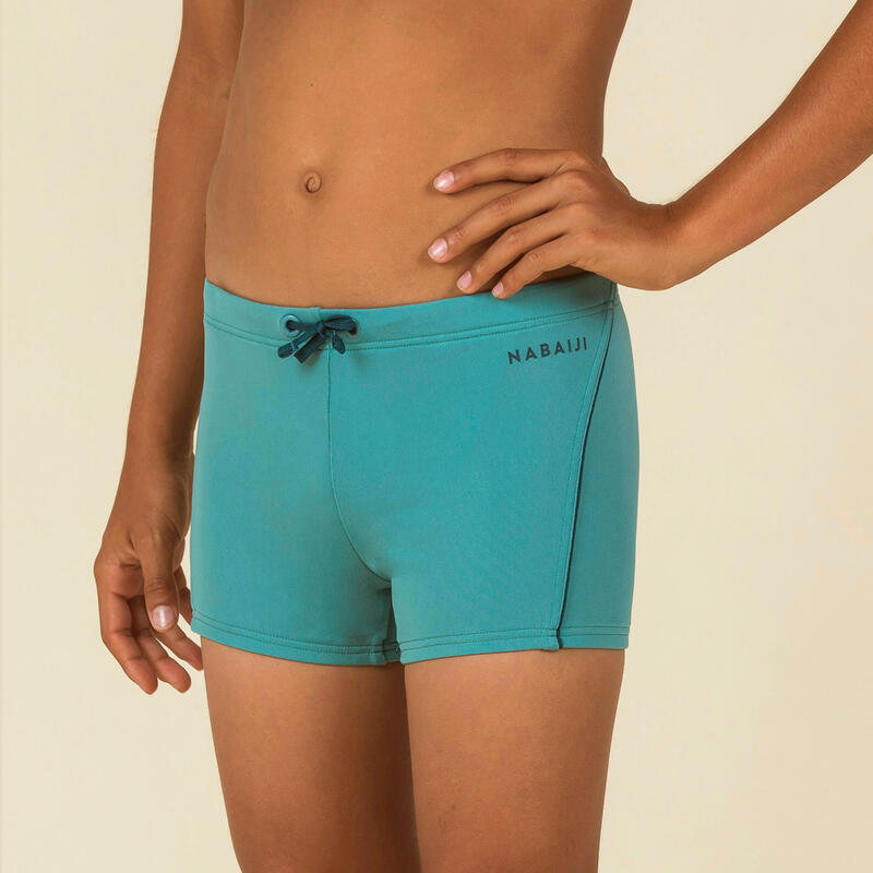 Calções de banho Natação Boxers 100 Plus Menino Turquesa