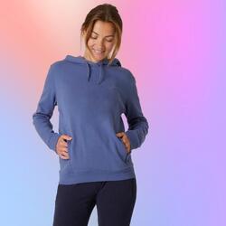 Sudadera fitness con capucha Mujer Domyos 500 azul