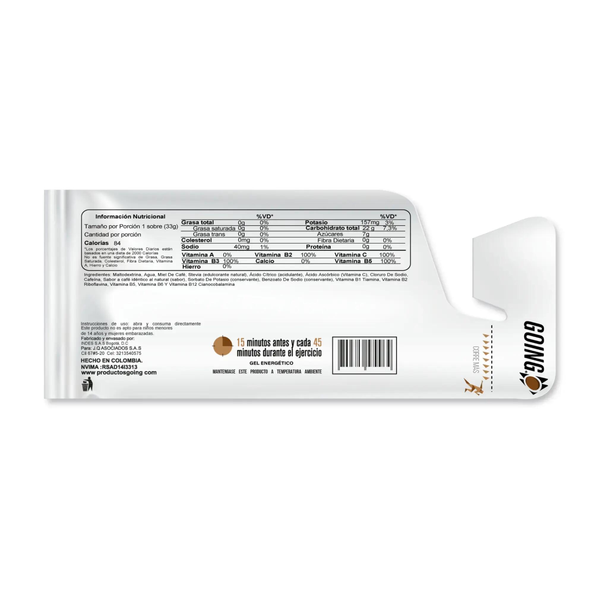 Gel energético de 33gr sabor a café Going 2/3
