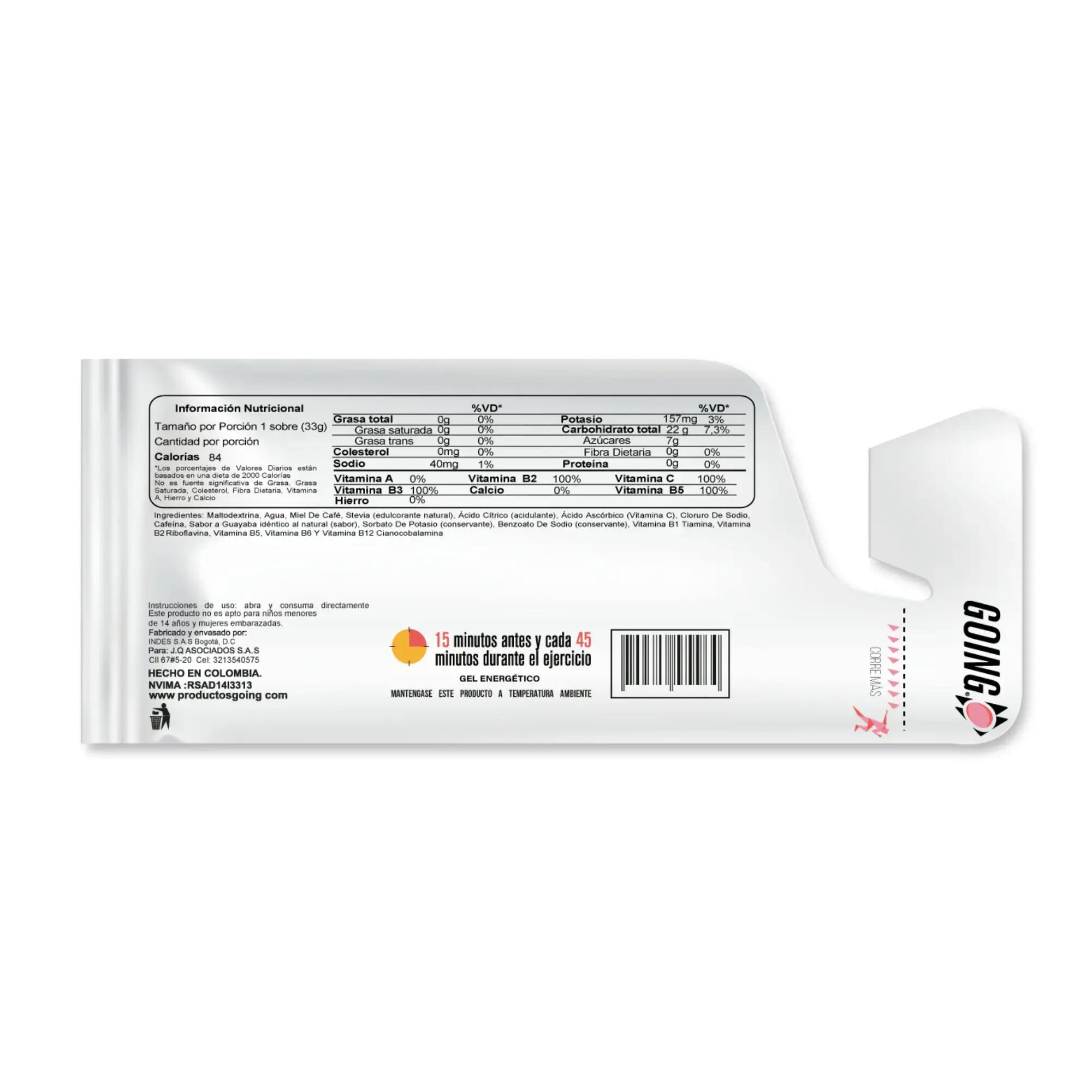 Gel energético de 33gr sabor a guayaba Going 2/3