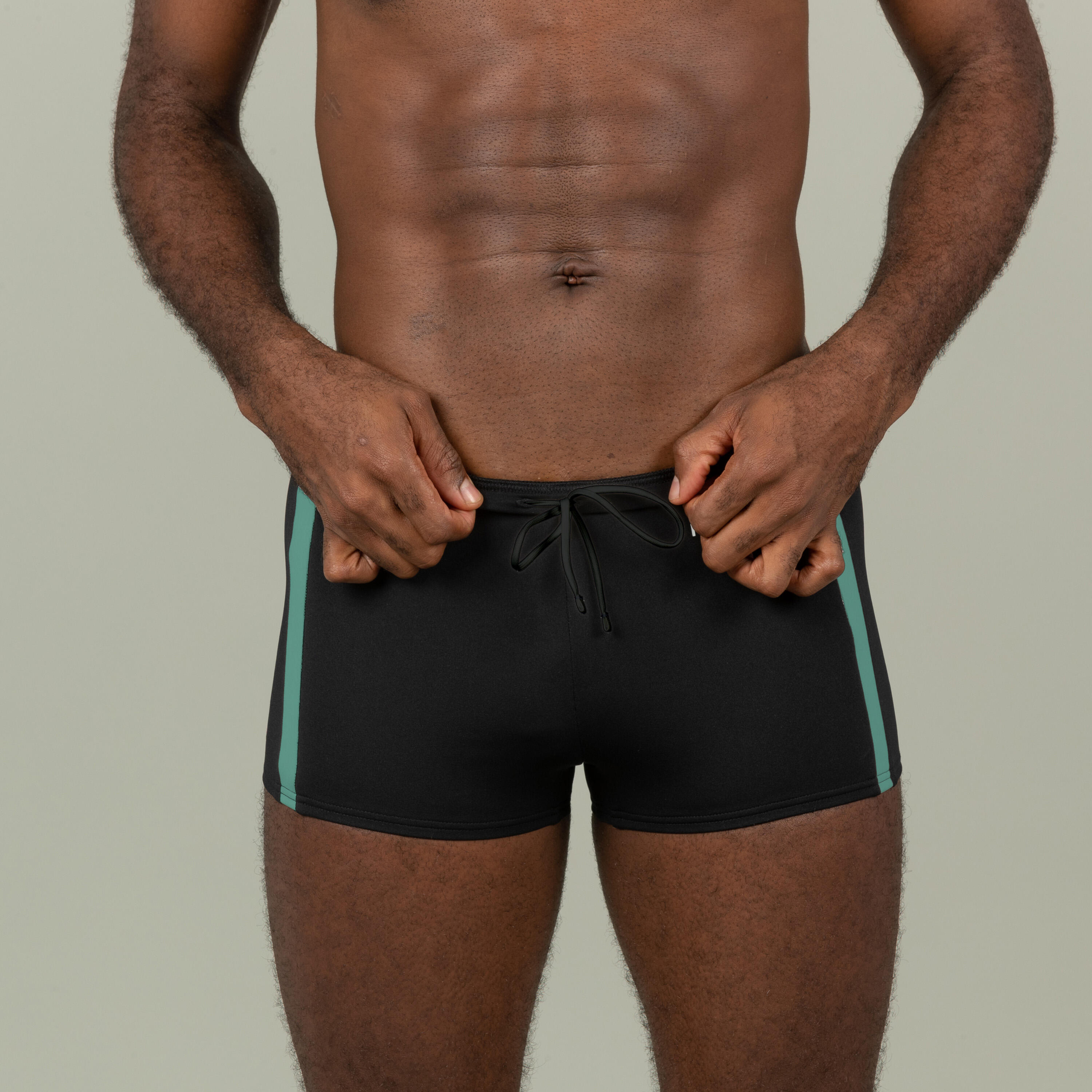 Calções de banho natação boxers NEGOMBO Homem Preto/Turquesa 4/8