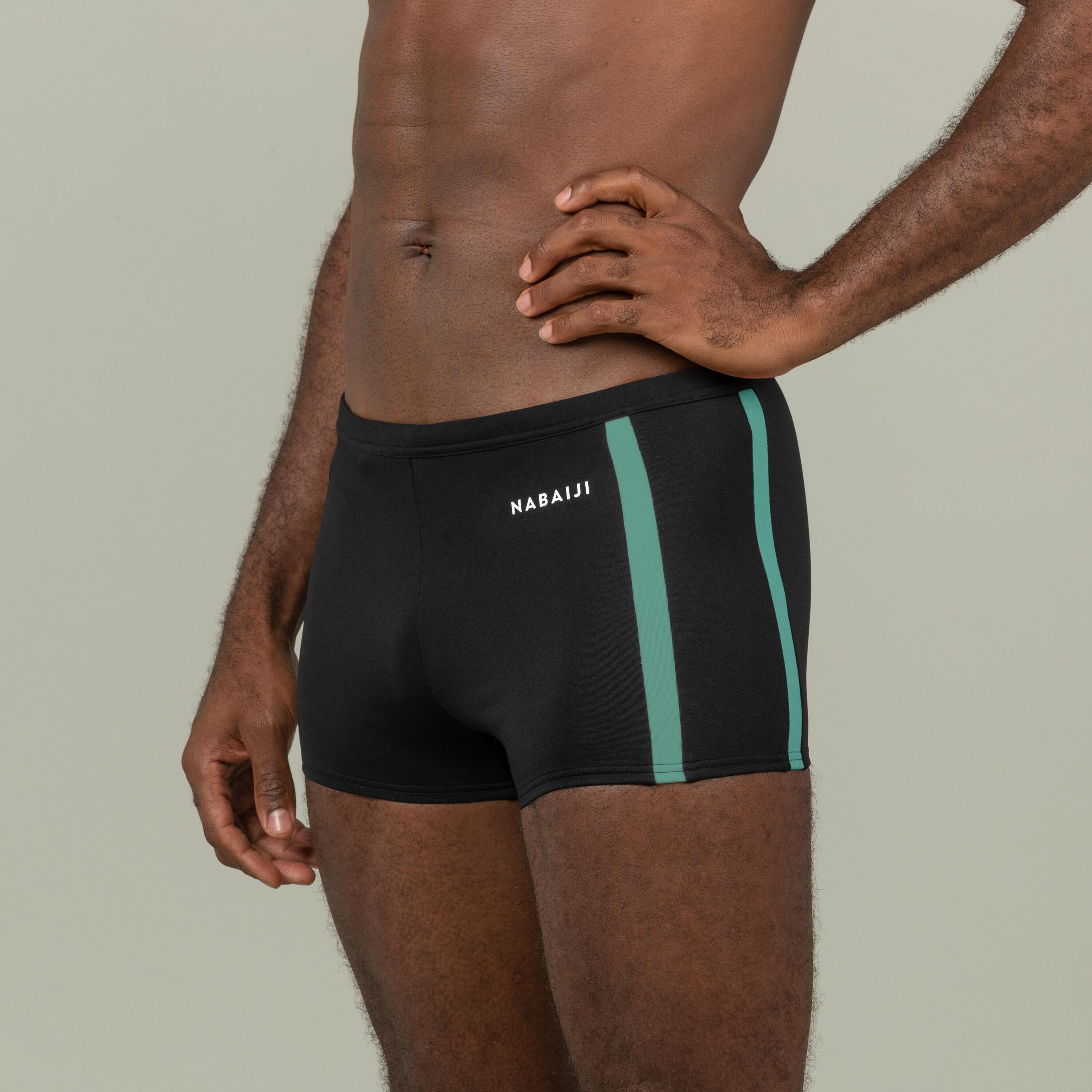 Calções de banho natação boxers NEGOMBO Homem Preto/Turquesa 2/8