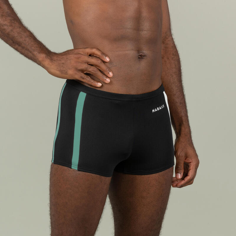 Badehose Boxer Herren - Negombo schwarz/türkis 