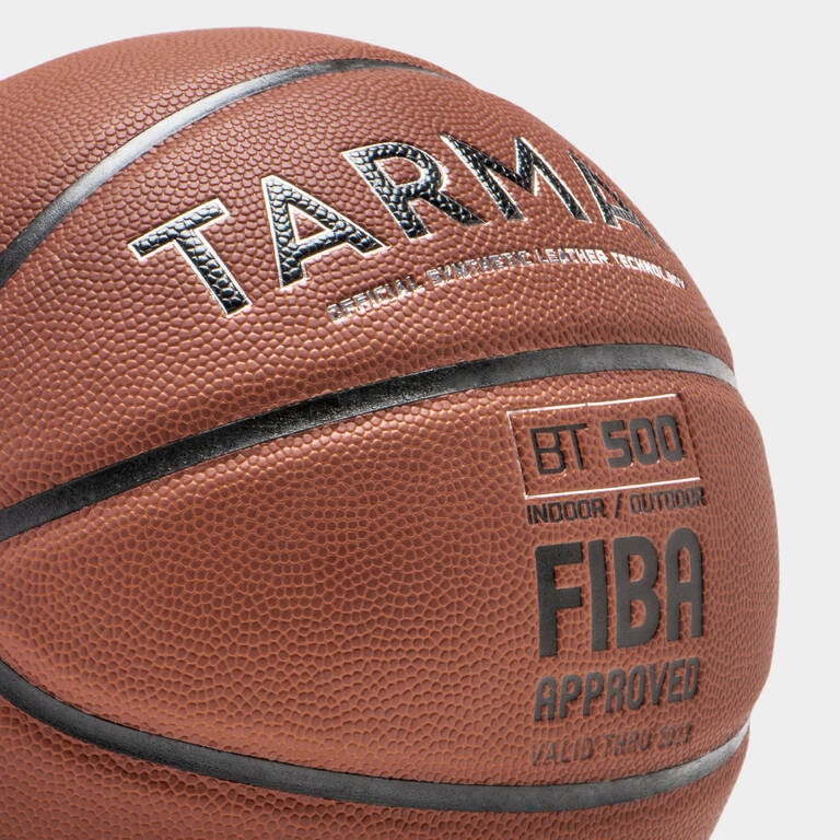 Size 7 Basketball BT500 - Brown/FIBA