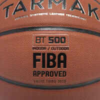 Size 7 Basketball BT500 - Brown/FIBA
