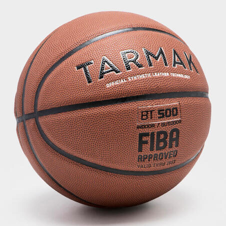 Баскетбольний м'яч BT500 розмір 7 коричневий, Fiba